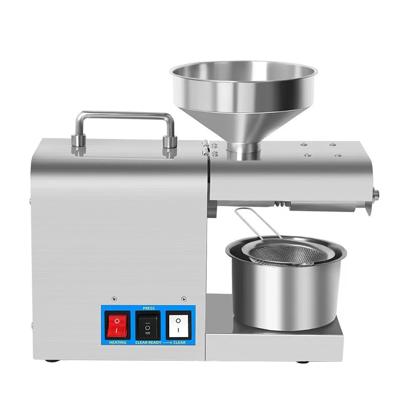 Household oil press Small stainless steel machine Hot and cold pressing Sesame peanut soybean rapeseed Automatic