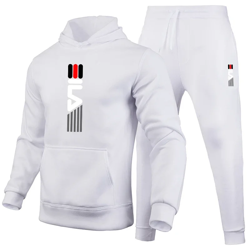 Mens Activewear Set Plain Hooded Sweatshirt Track Pants Urban Fashion Casual SportswearWinter Home Outdoor Comfort Outfit