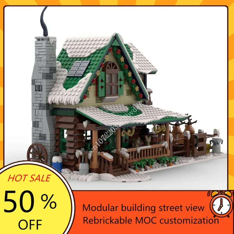 1979PCS Winter Village Reindeer Ranch Modular MOC Creative street view Model Custom Puzzles Education Assembly Model Toys Gifts