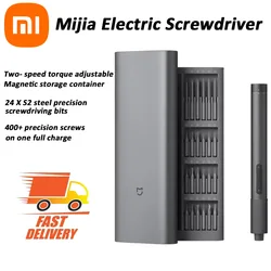 Xiaomi Mijia Kit cacciavite elettrico di precisione 2 coppia di marcia 400 vite 1 scatola custodia in alluminio magnetica ricaricabile di tipo C