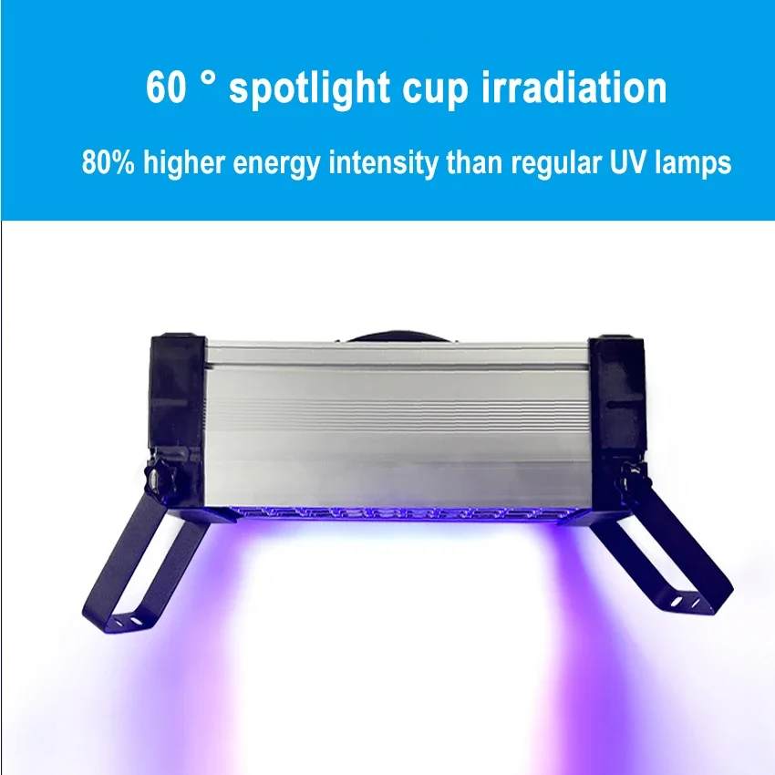 Portable 600W UV Curing Lamp with Light Efficiency Shadowless Adhesive UV Green Oil Ink Dry Fluorescence Detection Glass Repair
