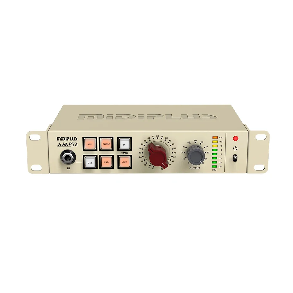 AMP.73 Professional Microphone Preamp DI Box 80dB Ultra-Low Noise Studio Preamp with DI Input for Mic Guitar Instrument