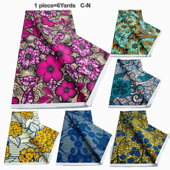 2024 Nieuwste Nigeriaanse Ankara Afrikaanse Polyester Materiaal Wax Stof Diy Print Naaien Tissuin Textiel Materiaal Voor Vrouwen Jurken