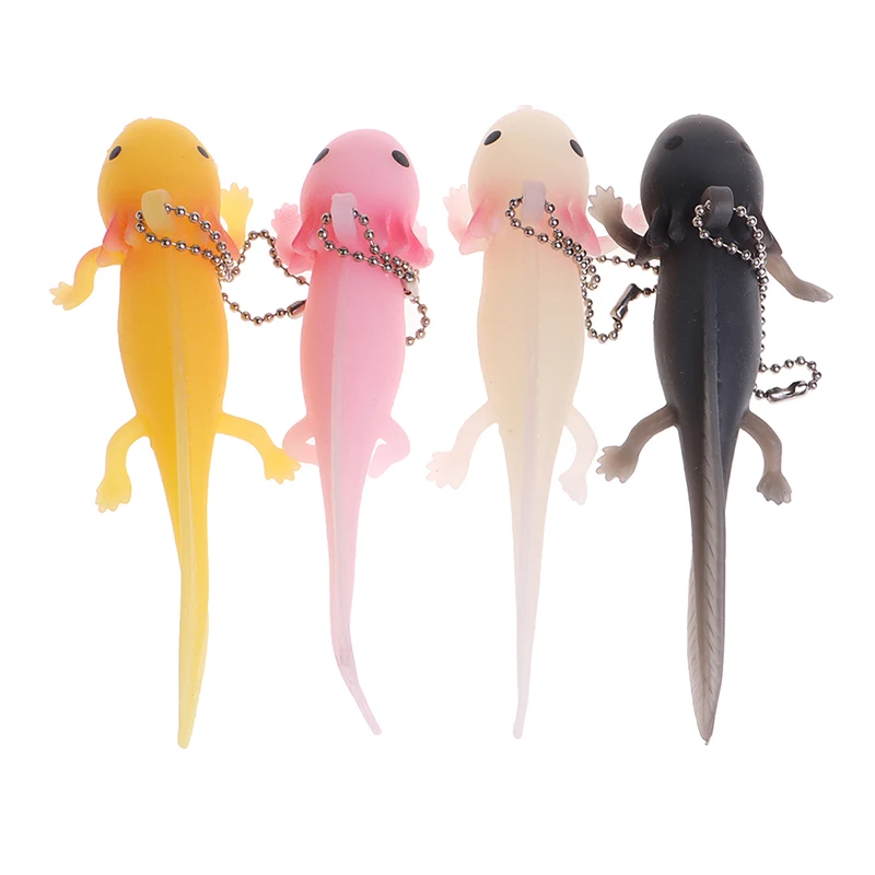 1PCS Funny Keychain Antistress Fish Giant Salamande Stress Keychain Toy Squeeze Prank Joke Toys For Girls Gag Gifts