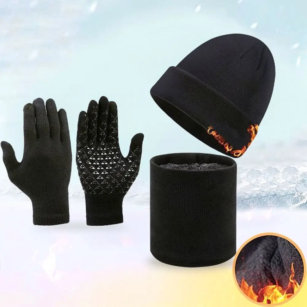 Fleece Lined Knitted Beanie Hat Warm Winter Cap Thick Elastic Thermal Headwear For Men Women Outdoor Daily Commute Casual Bonnet