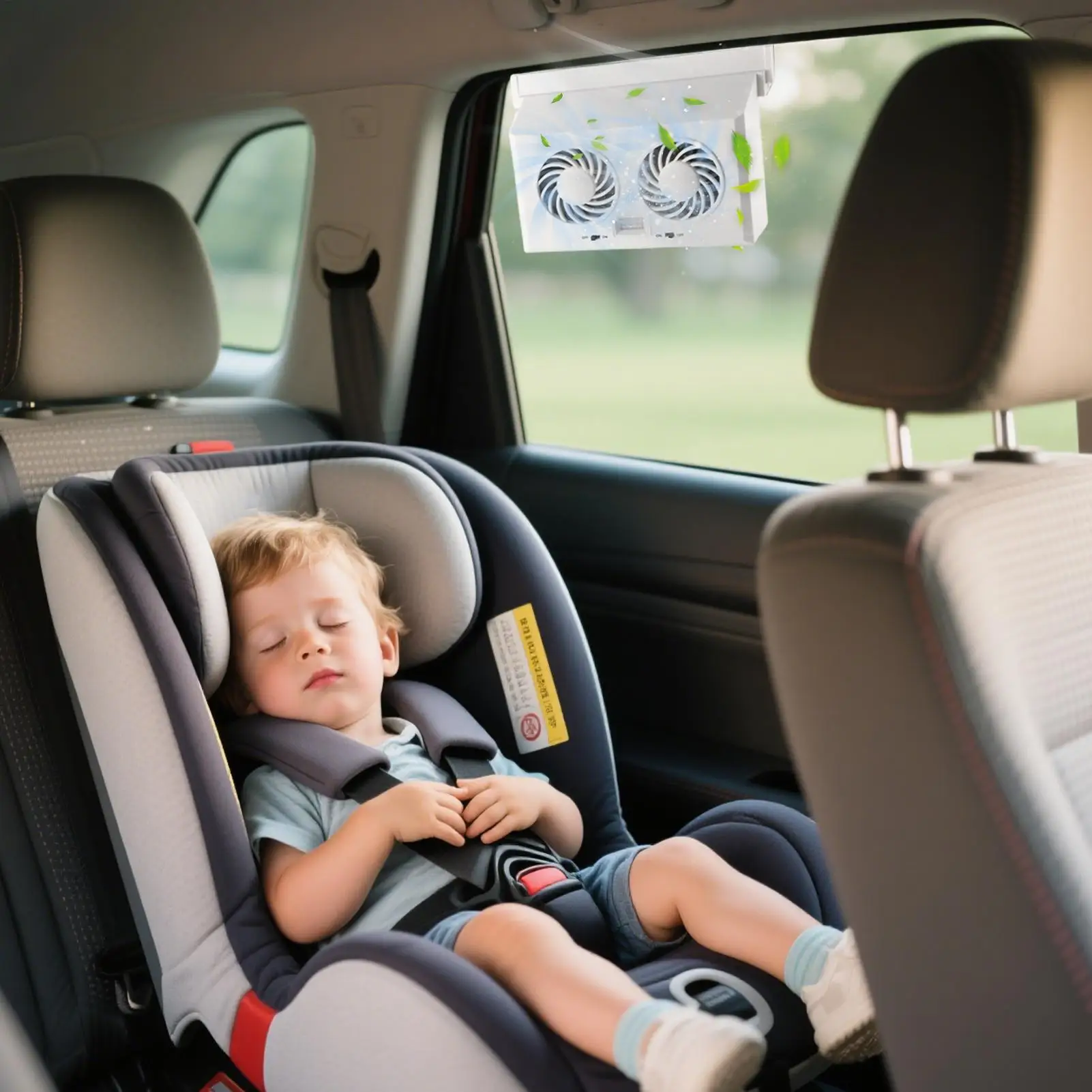 Solar Powered Car Ventilator Effective Double-Head Cooling Vent Easy Installation Car Air Purifier Window Fans For Backseat