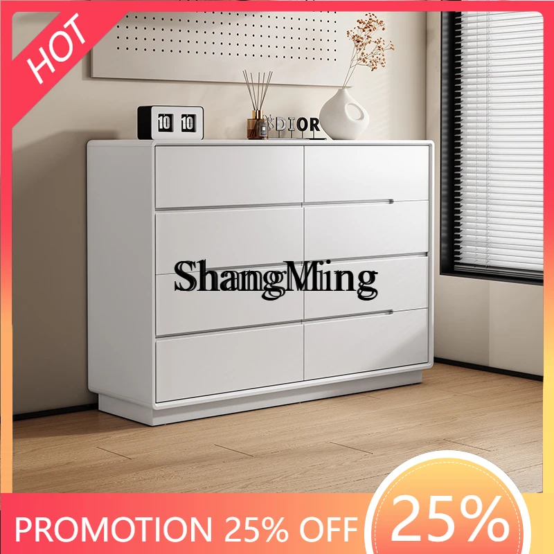 

SM New Cream Bucket Bedside Cabinet Simple Storage Living Room Wall Drawer Locker