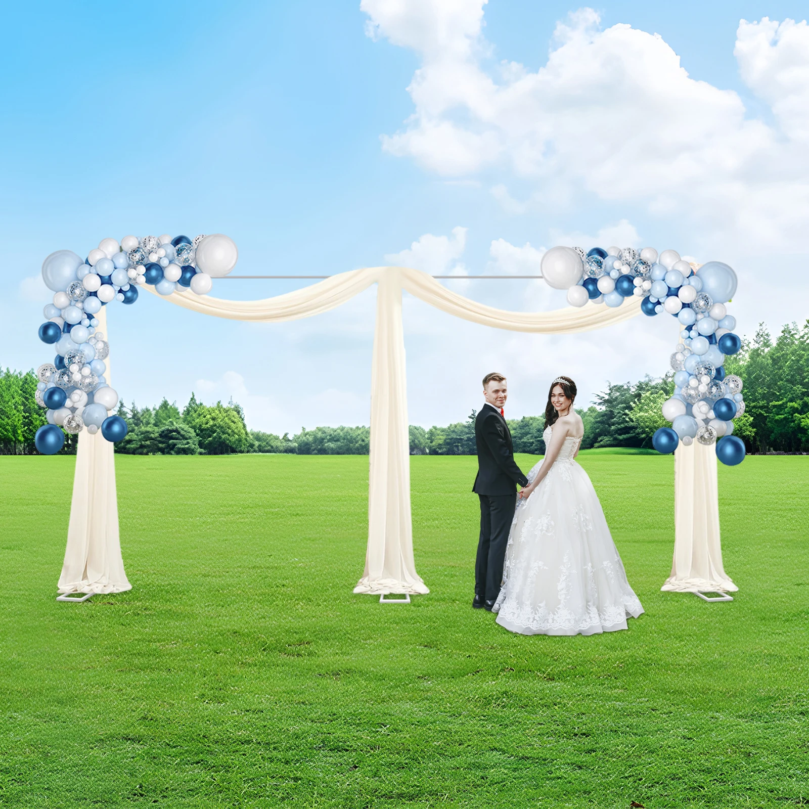 

10x20ft Wedding Party Backdrop Stand,Backdrop Stand Pipe Kit Curtain Frame, Heavy Duty Backdrop Stand for Party Celebration