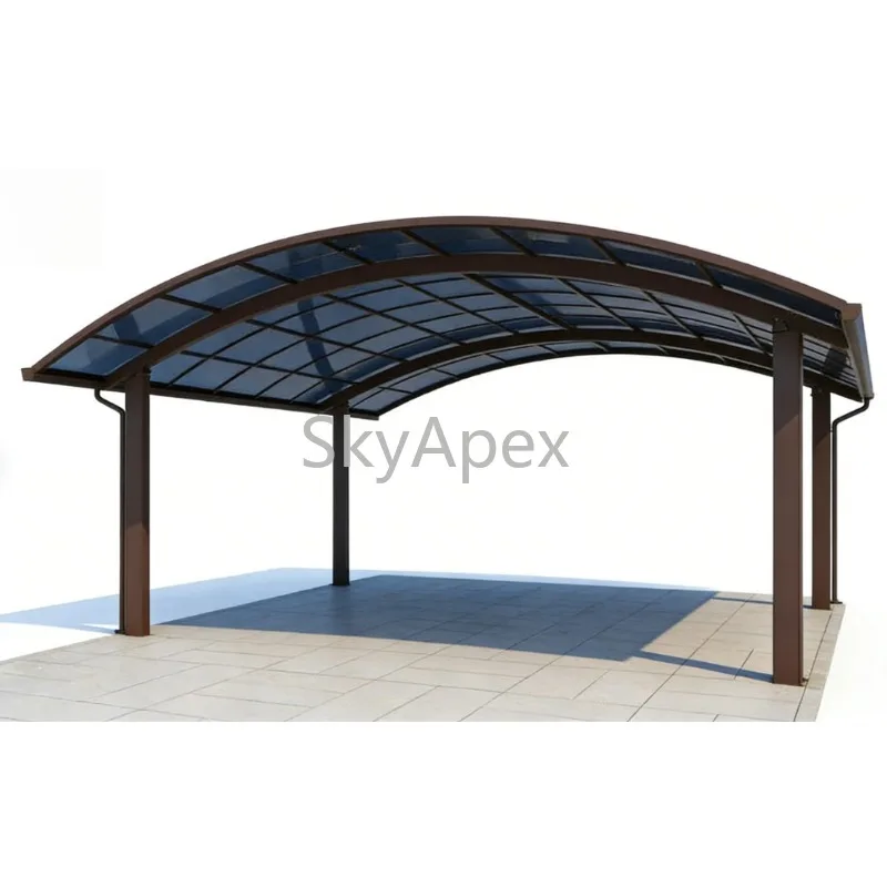 

Custom Modern Aluminum Frame Carport UV Resistant Rust Proof Polycarbonate Roof Heavy Duty for Car Parking Pergola Shelte Garden