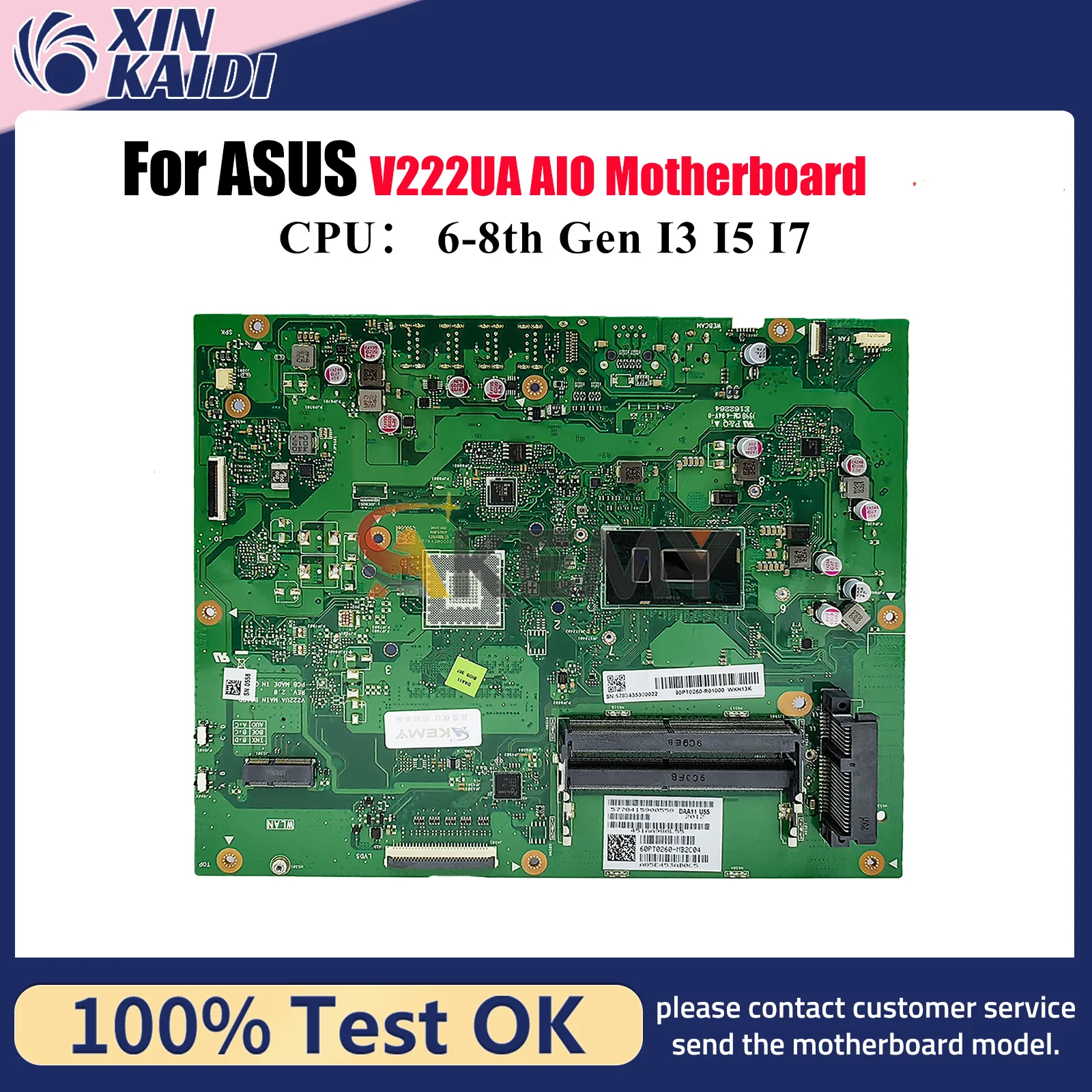 

Материнская плата V222UA для ASUS Vivo AiO V222U V222UA, материнская плата с процессором I3 I5 I7, 100% тестирование, ОК, быстрая доставка, высокое качество