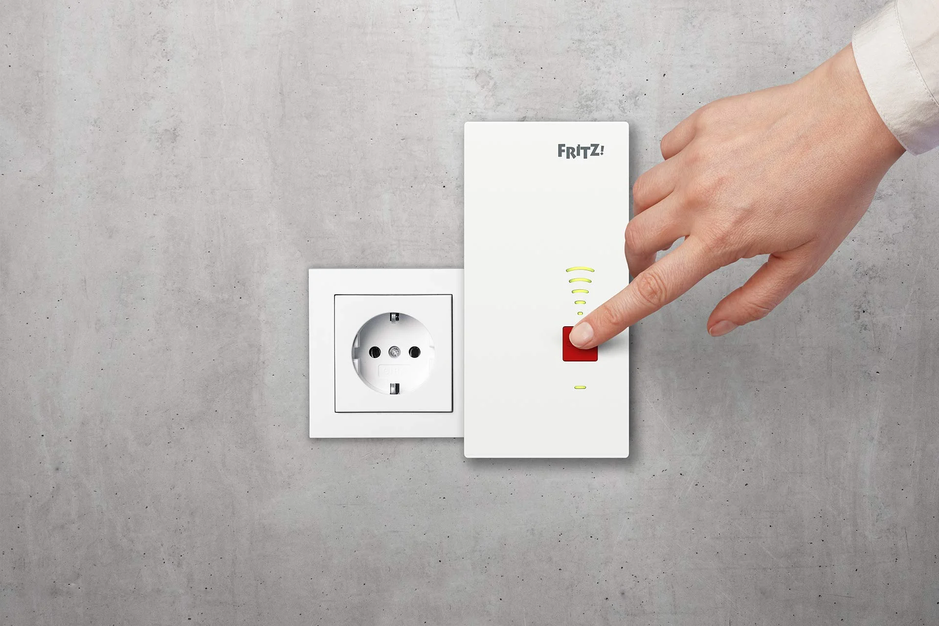 FRITZ! مكرر 2400 (Dual WLAN AC + N يصل إلى 1,733 ميجابت/ثانية (5 جيجا هرتز) + 600 ميجابت/ثانية (2.4 جيجا هرتز)، 1x جيجابت LAN، النسخة الألمانية