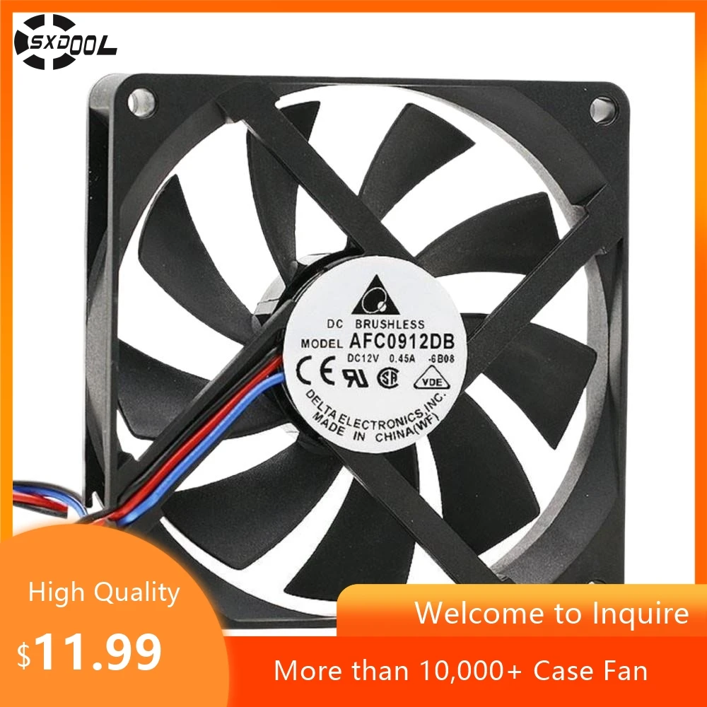 For Delta AFC0912DB 9CM 90mm x 15mm 12V 0.45A PWM Cooling Fan for PC Case, Computer Systems, and High-Performance Cooling