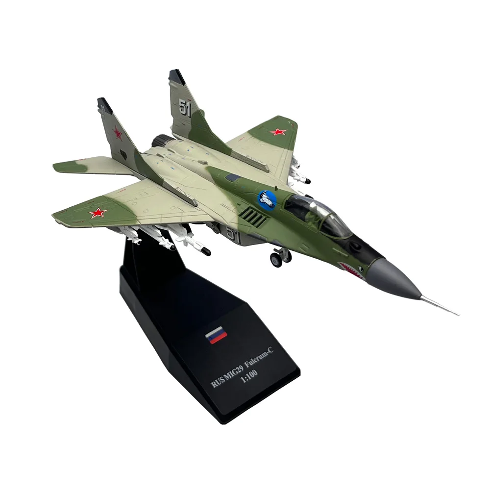 

1/100 Scale Russian MIG-29 Mig29 Fulcrum C Fighter Diecast Metal Assembled Finished Plane Aircraft Model Collection Gift or Toy