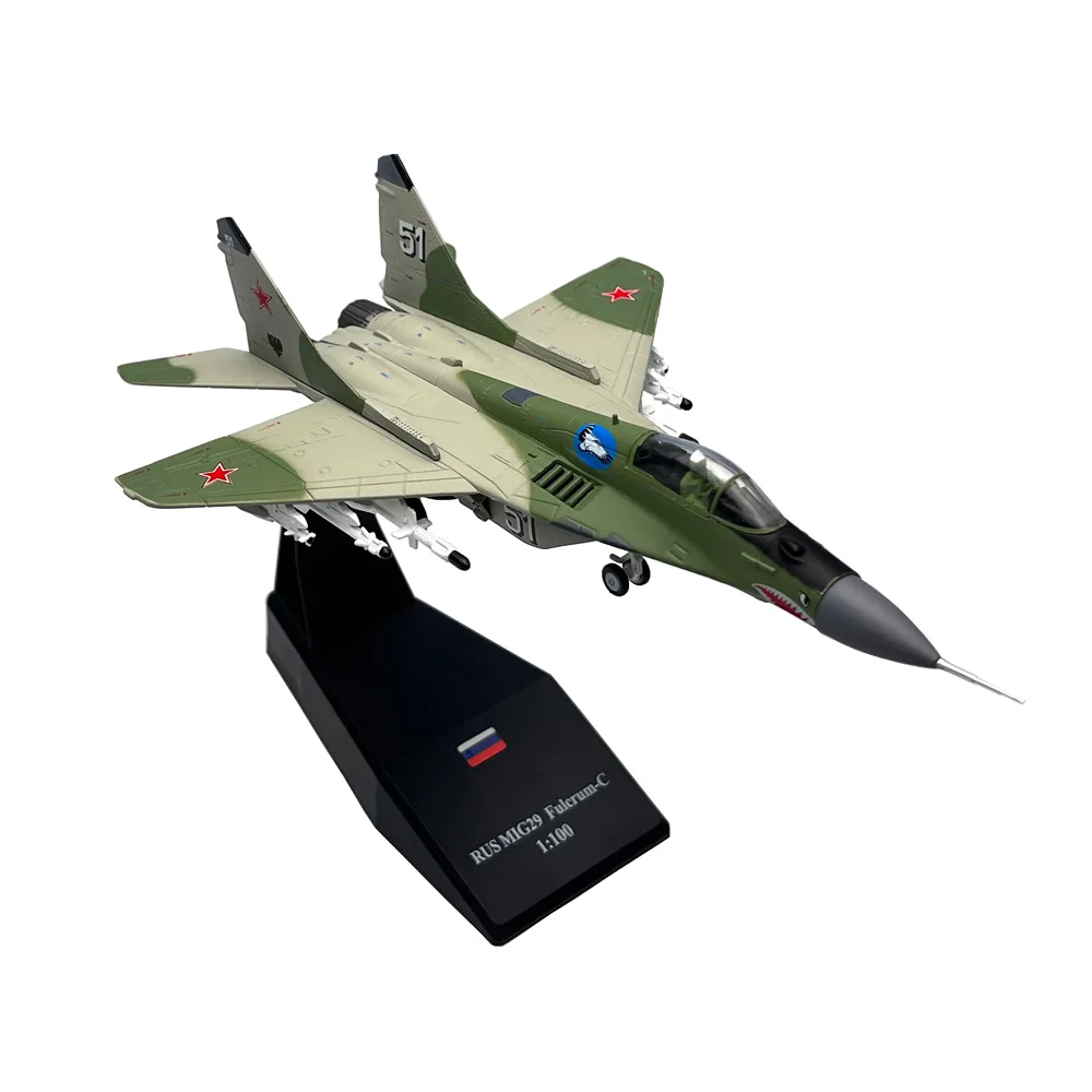 1/100 Scale Russian MIG-29 Mig29 Fulcrum C Fighter Diecast Metal Assembled Finished Plane Aircraft Model Collection Gift or Toy