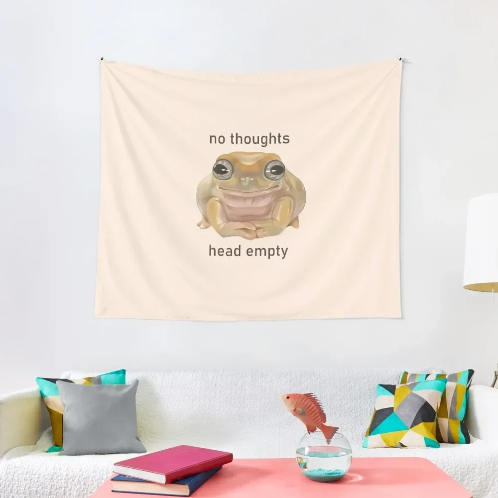 

No Thoughts, Head Empty Frog Tapestry Room Aesthetic Room Decor Korean Style Tapestry