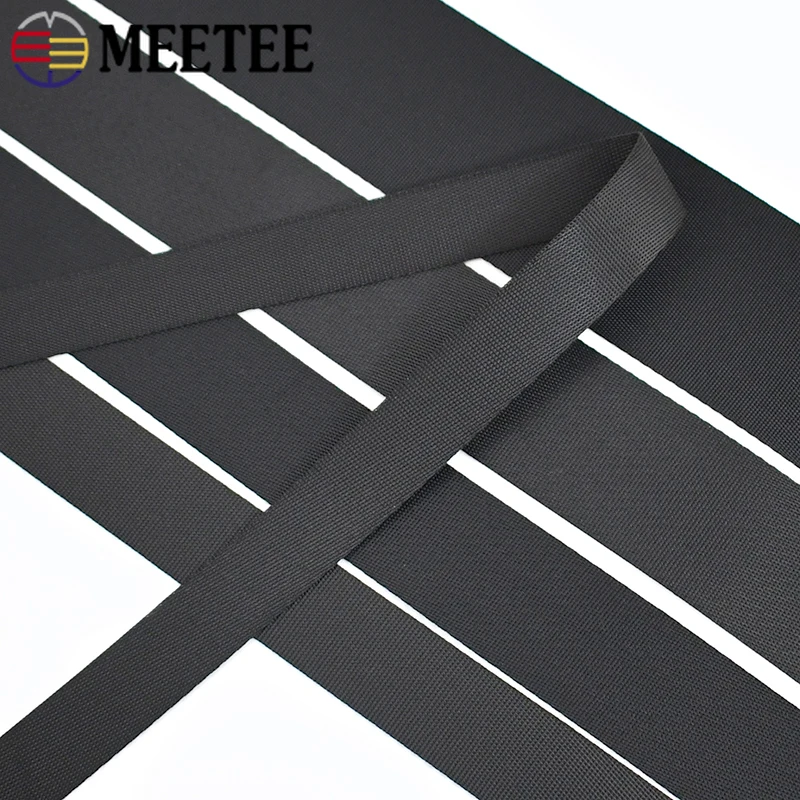 10Meters 10-100mm Black Nylon Webbing Strap Car Seat Backpack Straps Ribbon Band Pet Collar Belt Sling Tape Sewing Accessories