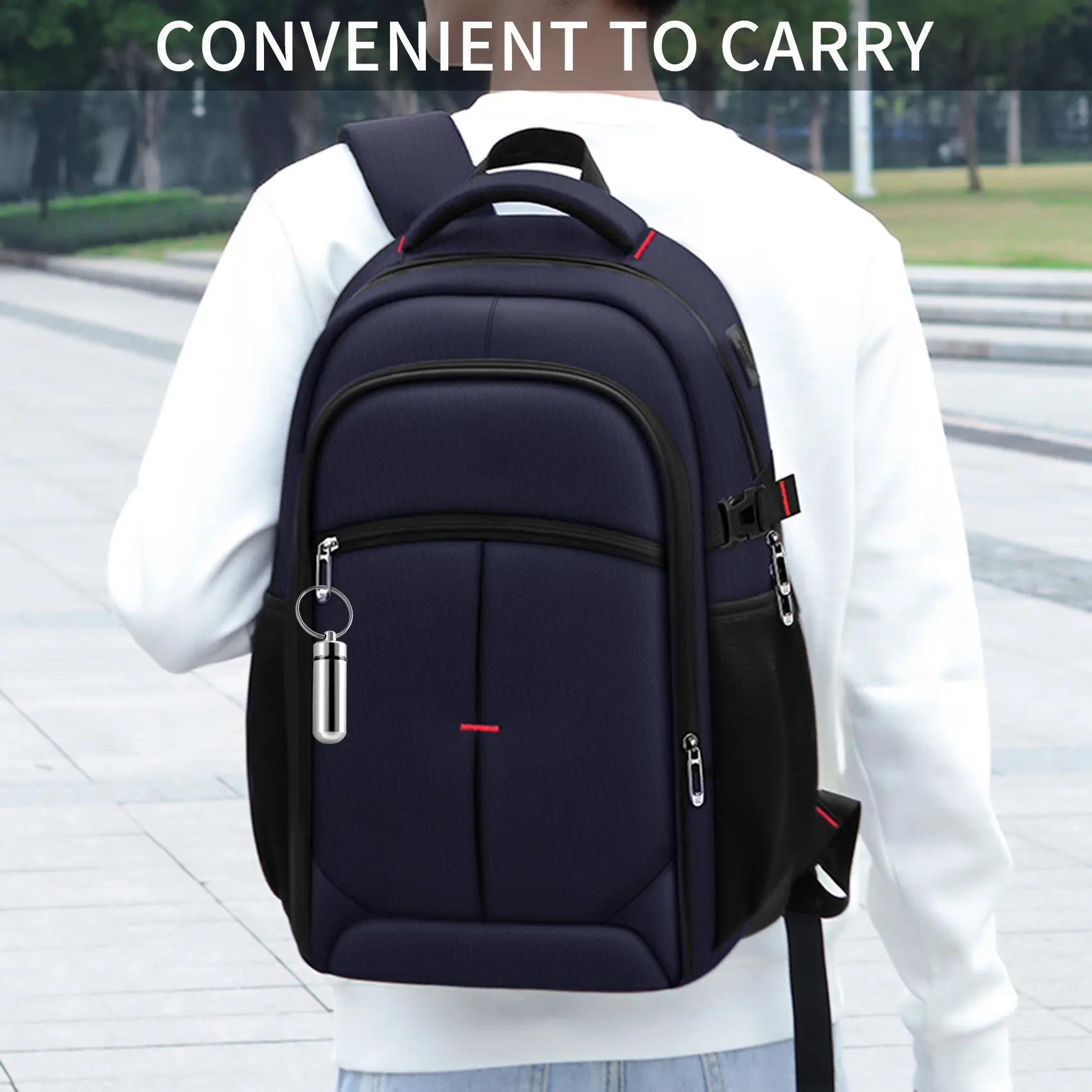 

Silver Pill Medicine Box Case Holder Container Capsule Bottle Keyring KeychainJAS