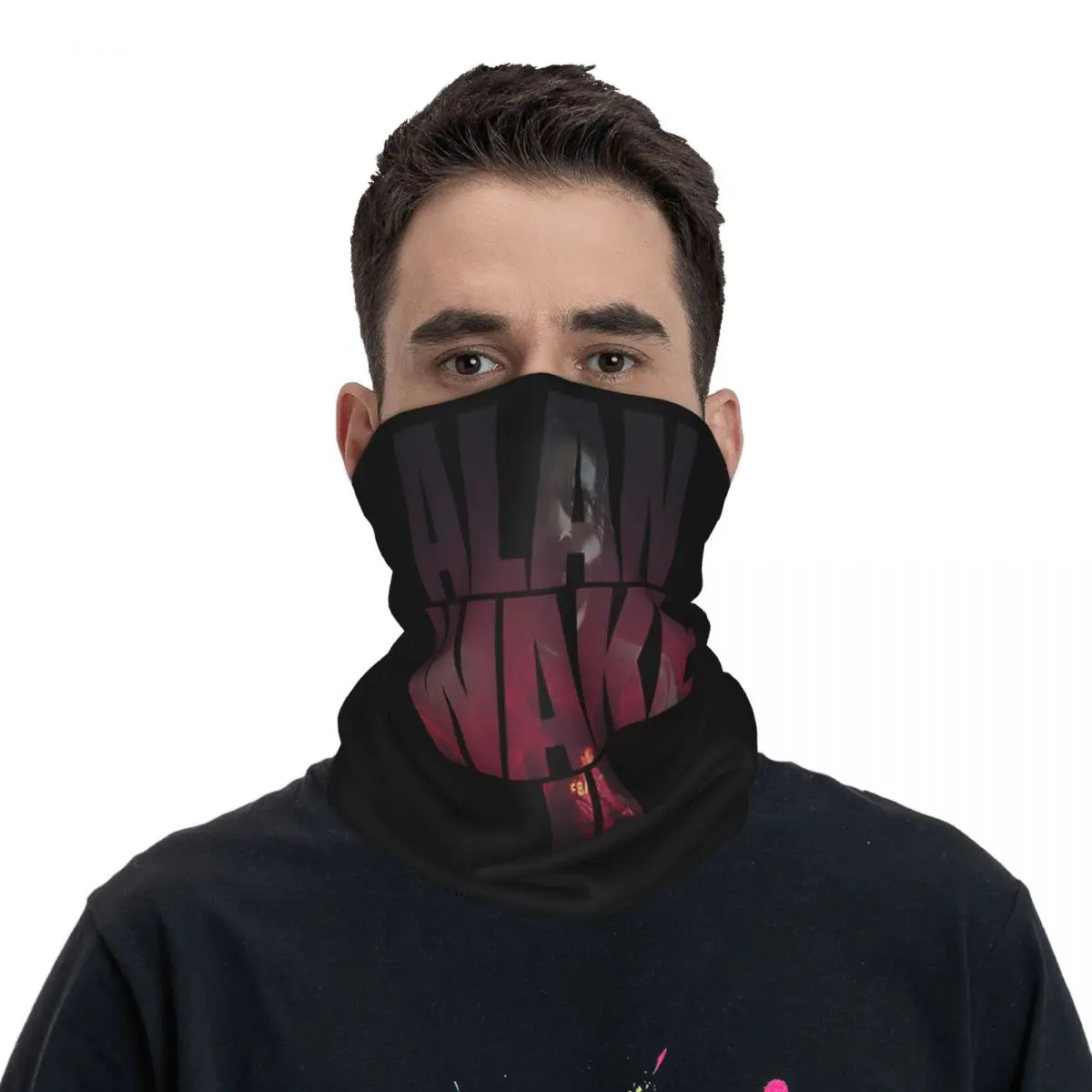 Game Name Bandana Neck Gaiter Motorcycle Club Alan Wake 90S Horror Game Face Scarf Multi-use Cycling Riding Unisex Adult