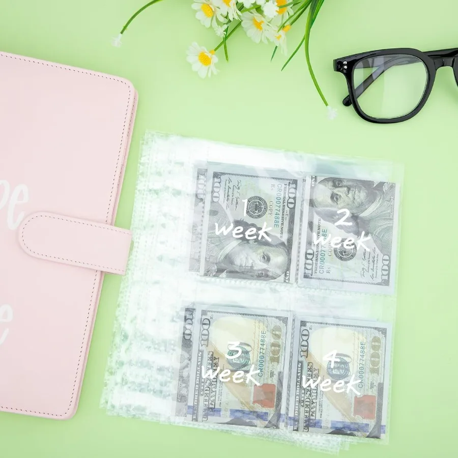 52 Week Money Saving Challenge A5 Binder Inserts Cash Envelopes for A5 Planner Binder PrePrinted 152 Weeks Money Pouches Cash S