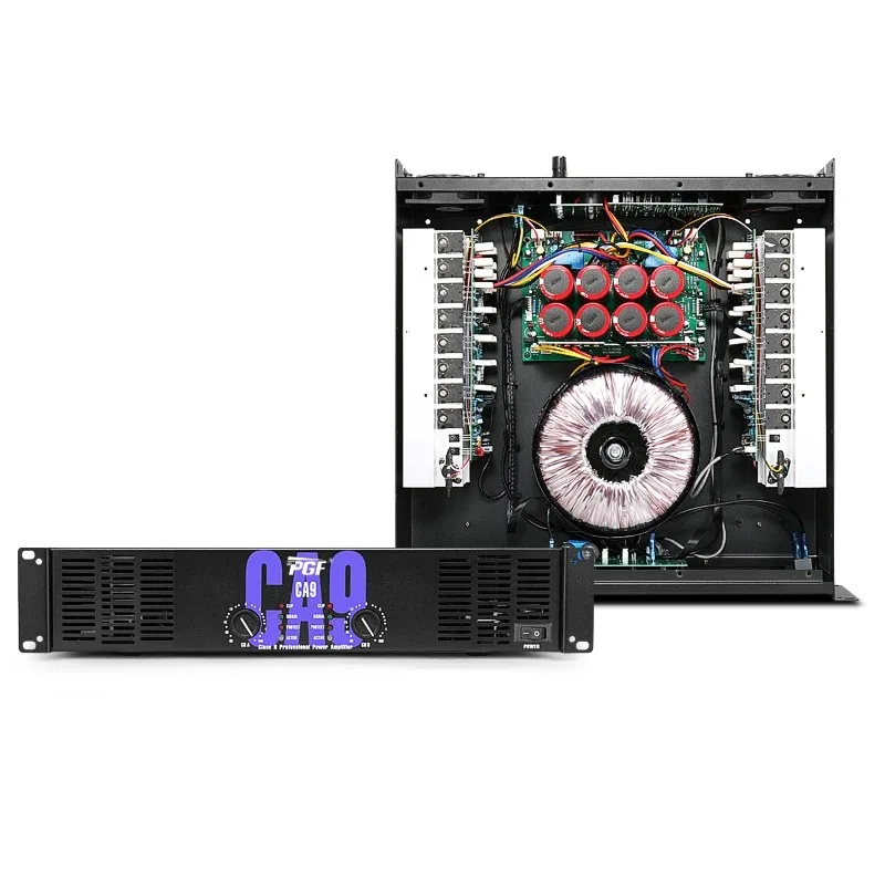 Hot Sells CA9 Power Amplifier Two Channels Class H Powerful Audio System 2*650W CA Amplifiers Professional 2U Amplifier Factory