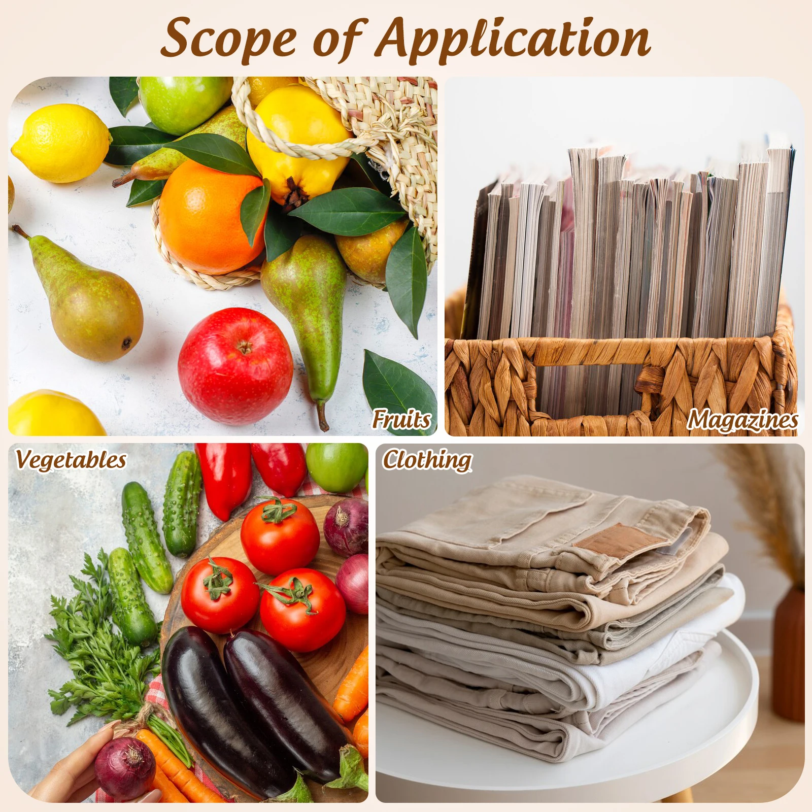 

1Pcs Woven Rattan Fruit Storage Basket Light Brown Handmade Bread Vegetable Snacks Kitchen Picnic Decorative Basket