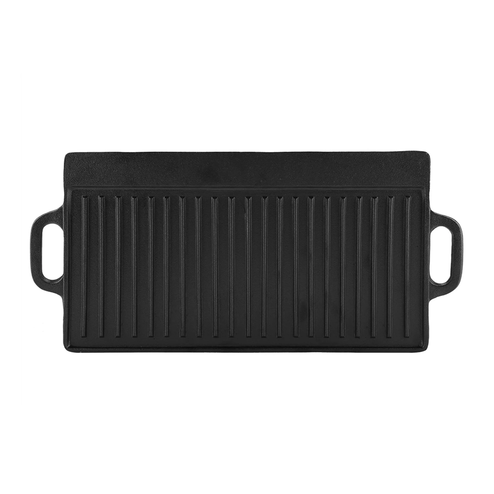 

Clearance Deal Universal Non-Stick Cast Iron Grill Griddle Pan Ridged and Flat Double Sided Baking Cooking Tray Bakeware Double