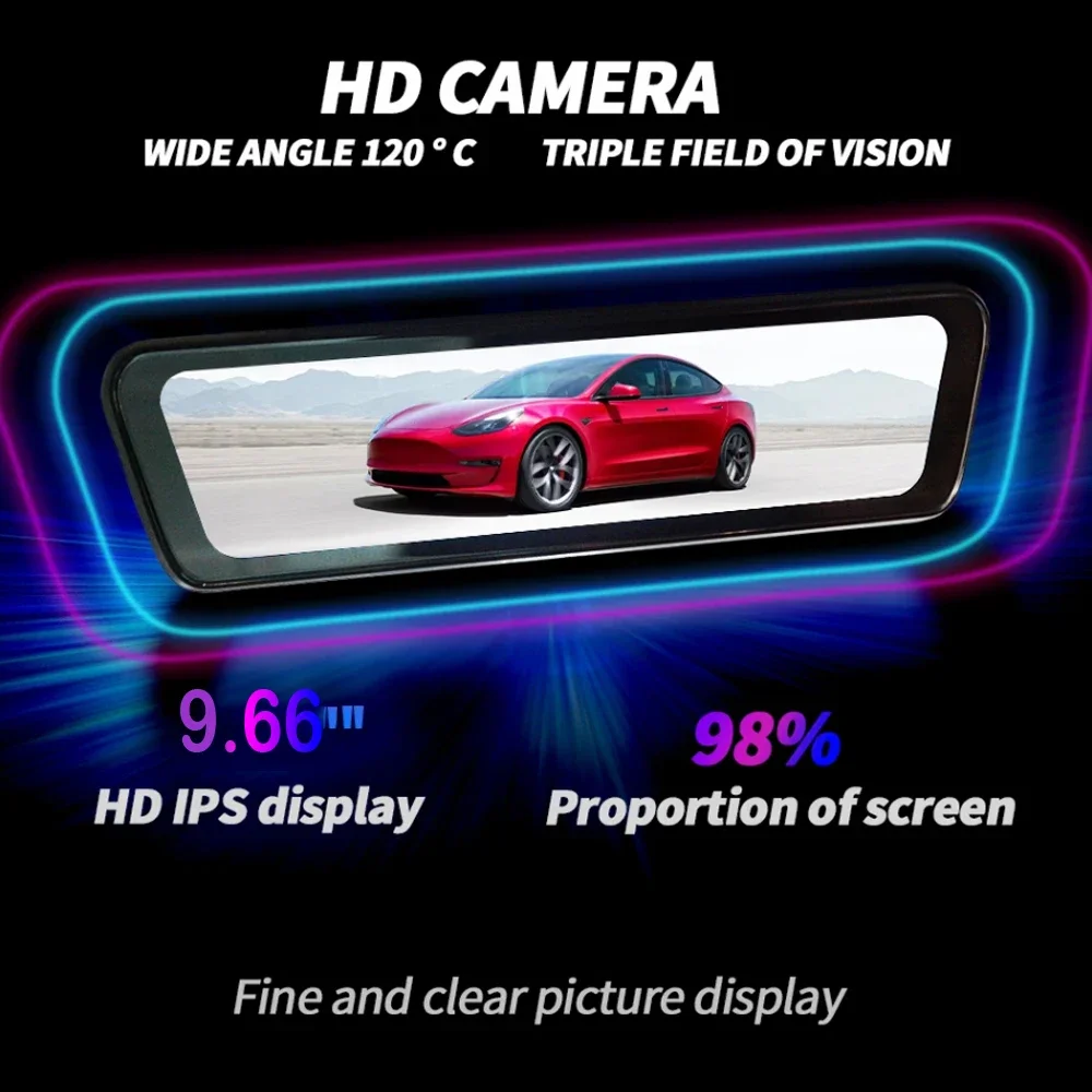 2.0 Car Streaming Media Electronic Rearview Mirror Rear Camera Recorders For Tesla Model 3 Model Y memory function Accessories