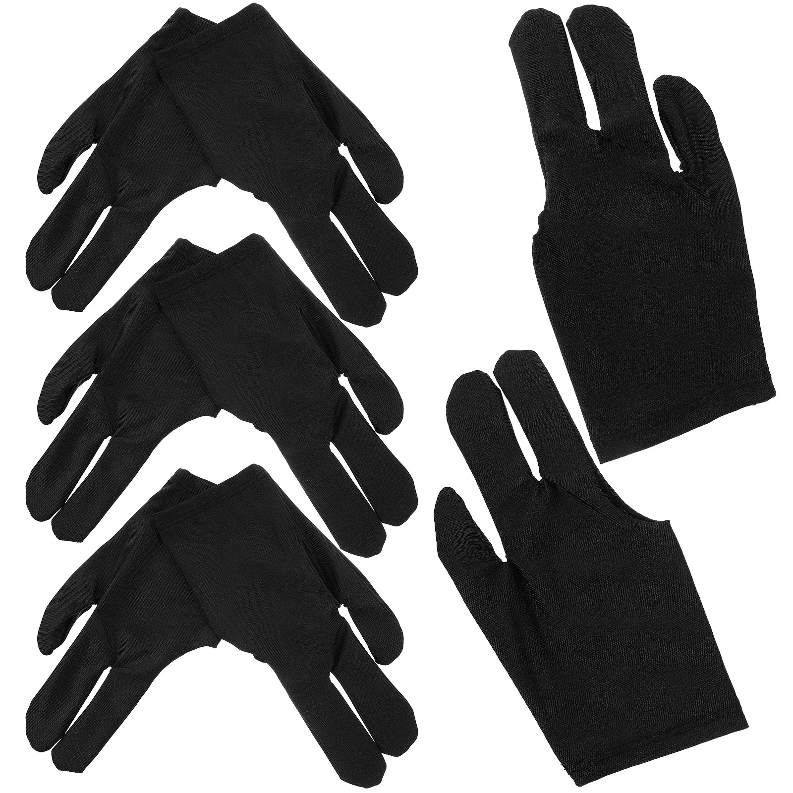 

4 пары бильярдных перчаток, дышащие, эластичные, для игры в пула, впитывающие пот, с нескользящим дизайном, для мужчин и женщин, моющиеся, многоразовые