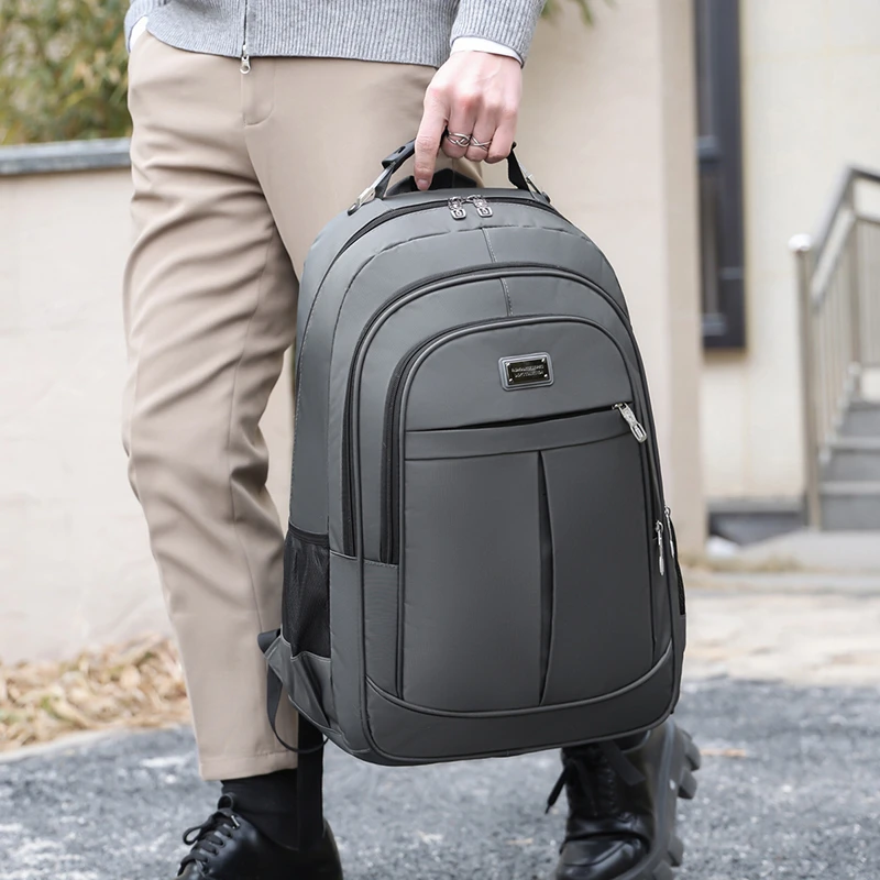 

Stylish Casual Simple Solid Color Backpack Bag For Men And Women Commuter Leisure Business Large Capacity