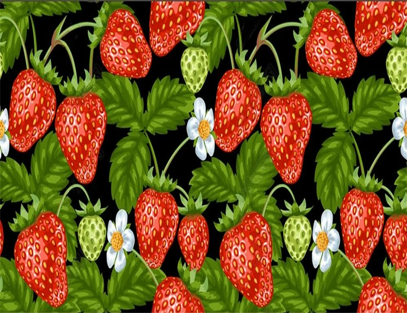 

Custom size wallpapers realistic strawberry giant fruit plant leaf wall paper Home decoration living room bedroom 3d wallpaper