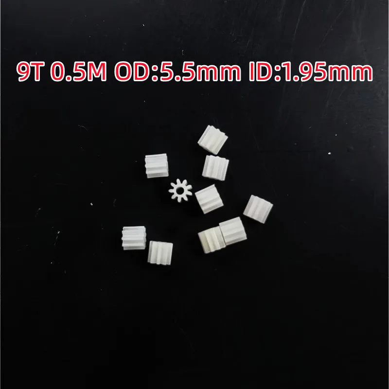 10pcs/bag 0.5M 8T 9T 10T Plastic White Gears Motor Engine Gear R/C Drone Toys Cars Helicopter Spare Parts