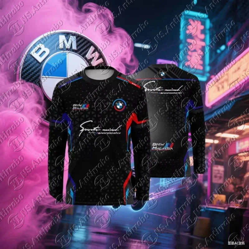 

Лето 2022, гоночный костюм BMW, мужская быстросохнущая футболка с длинными рукавами, хит продаж, мотоциклетный повседневный дышащий свободный модный костюм