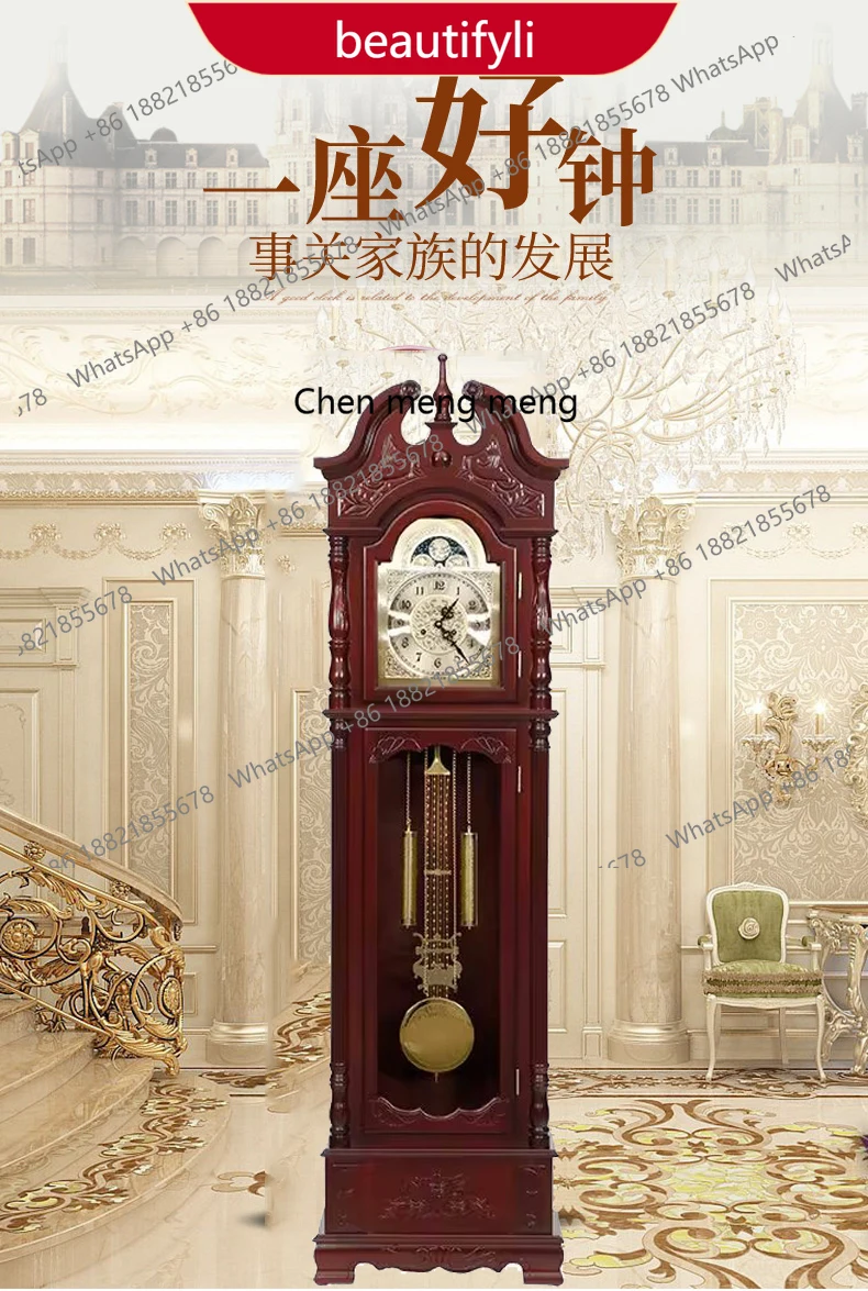 floor clock, living room, Polaris movement, household Chinese retro mechanical seat clock, vertical pendulum clock a55