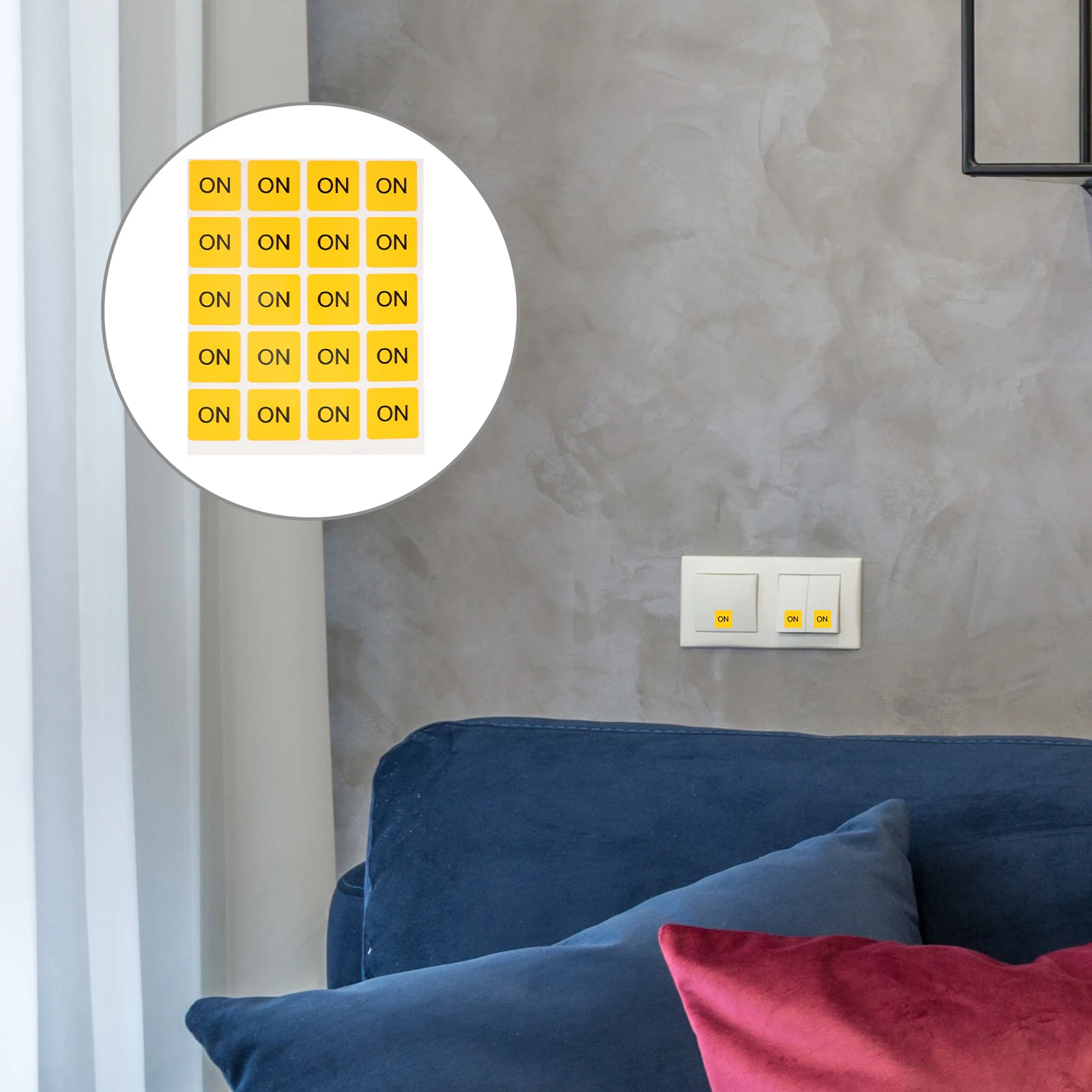 

20Pcs Caution Sign Sticker on Off Device Labels PVC Waterproof Wall Decal for Home Office Kitchen Safety Warning Stickers