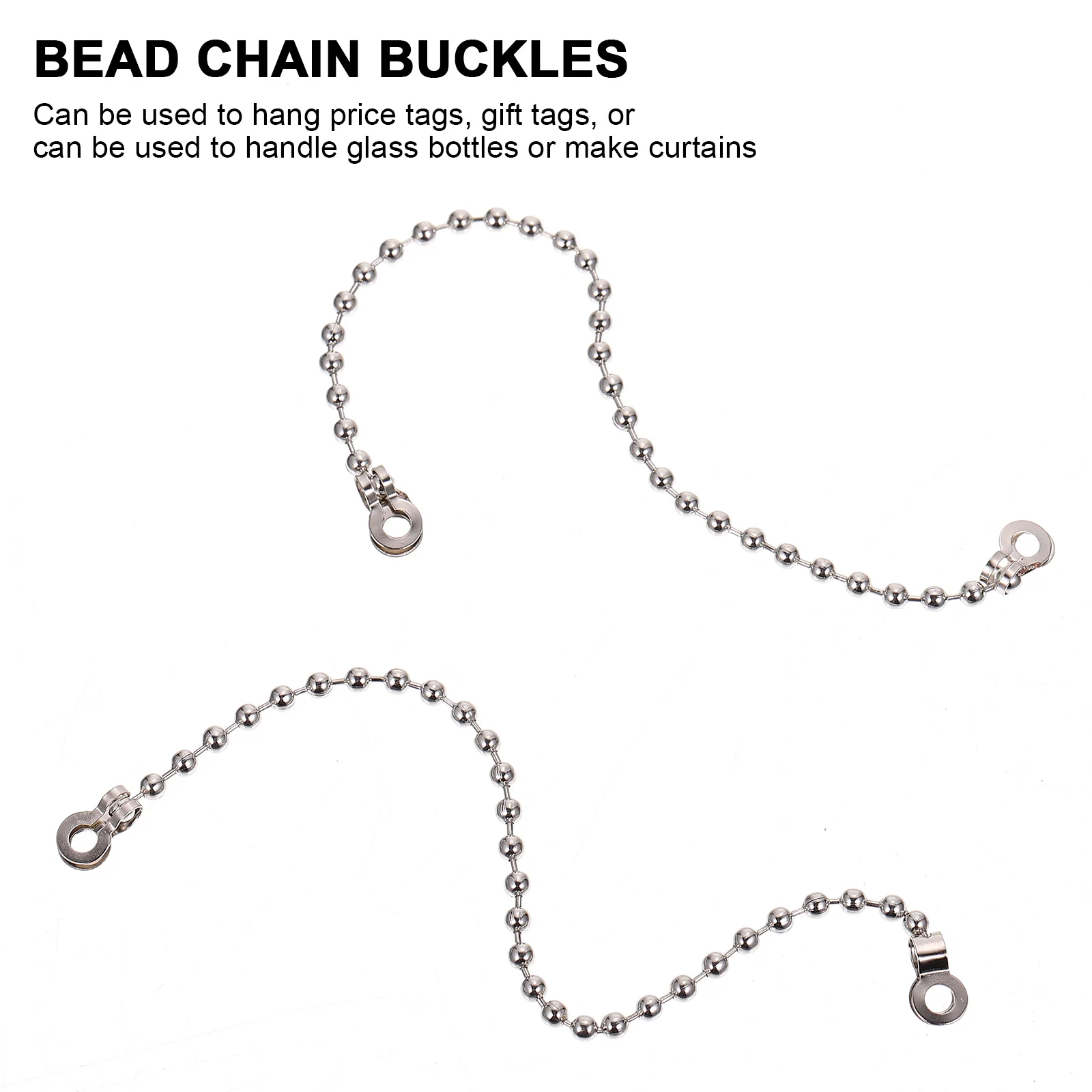 20 Pcs Bone Buckle Bead Chain Tag Fastener Iron Connect Buttons Connector Metal Curtain Connection Tools Buckles Double Ring