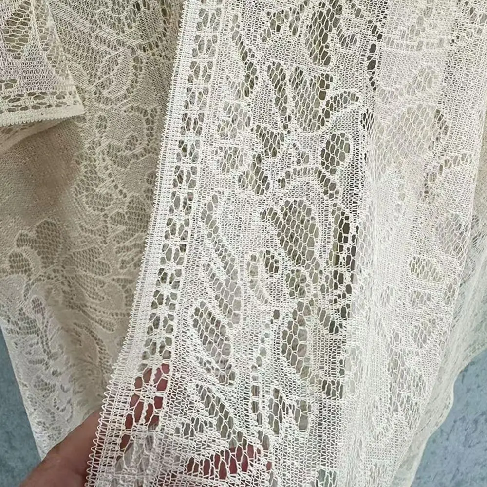 

Fashion Floral Lace Summer Sunscreen Smock Long Casual Swimsuit Cover Up Dress Bathing Suit Vacation Beachwear Shirt for Women