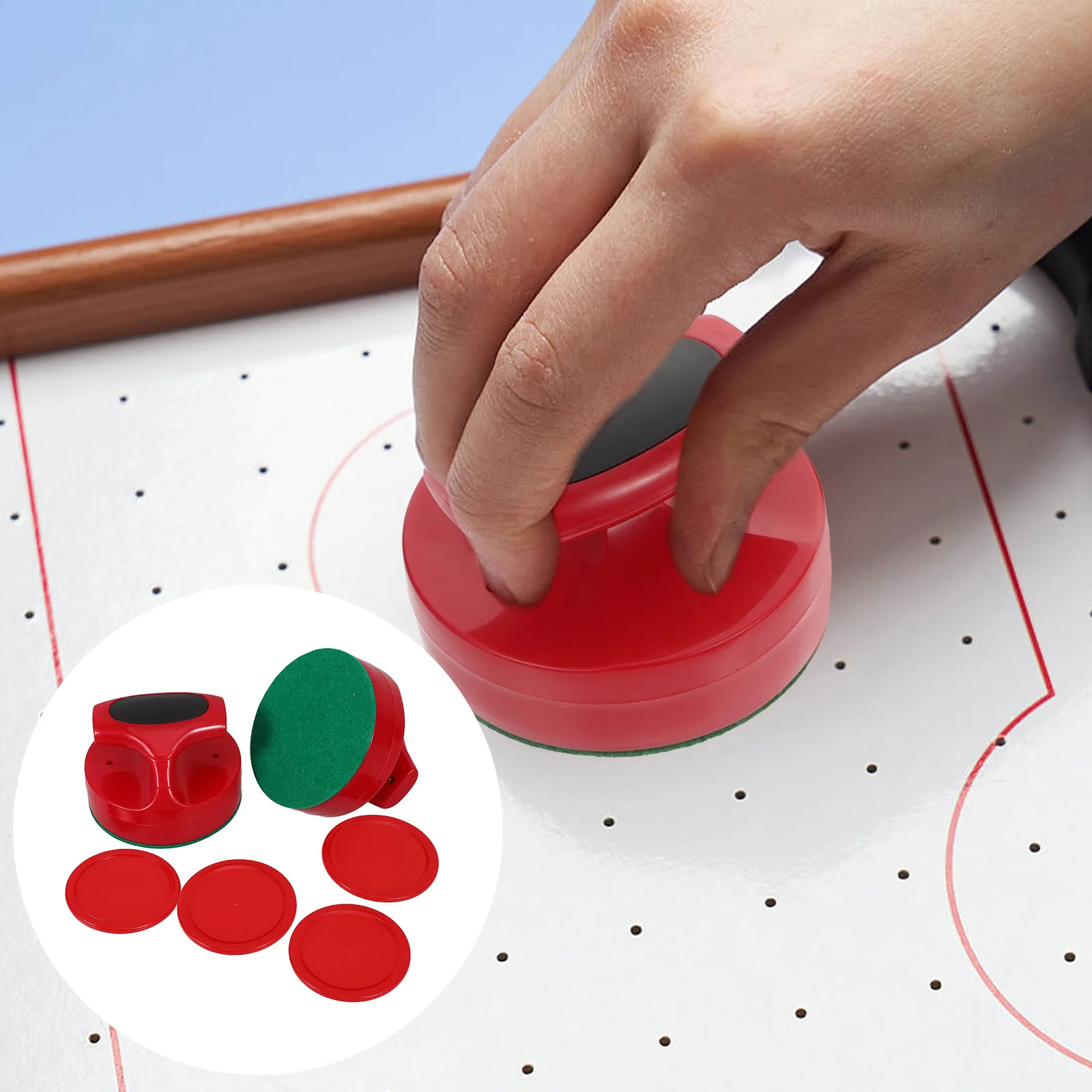 

6 Red Velvet 64mm Balls Set Hockey Machine Accessories Game Hockey Pucks Tabletop Replacement Parts