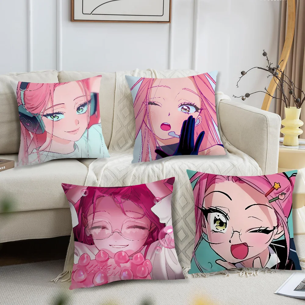 

Alien Stage Mizi Anime Girl Pink cushion For Bedroom Car Coffee Shop Room Soft and Living Room Sofa Decorative Pillow Cover Case