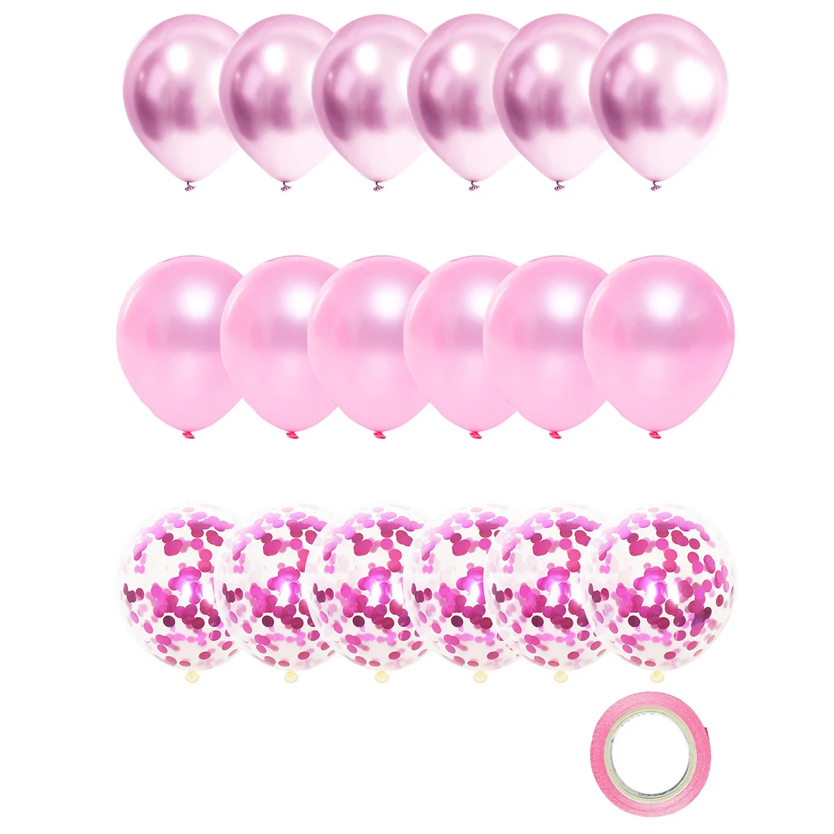 18pcs Mixed 12inch Pink Latex Balloons Girl Birthday Party Decorations Woman Wedding Bridal Shower Mother's Day Decor