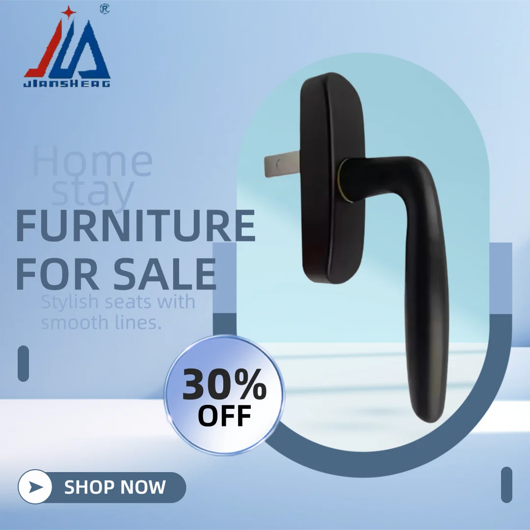 

Electroplating customted Appearance tilt and turn aluminium accessories upvc door and window sliding handle with lock