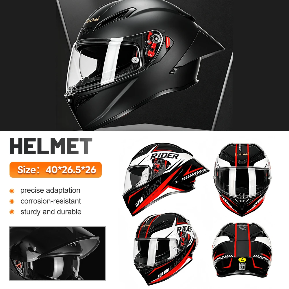 DOT-certified unisex full-face motorcycle helmet featuring a totem pattern and rear spoiler; suitable for all types of riders