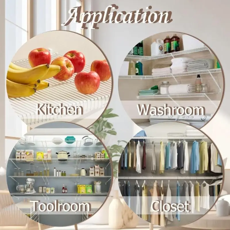 

Прочные опоры для полок, 6 шт., включая 4 зажима и крепежные детали для стены HX6C