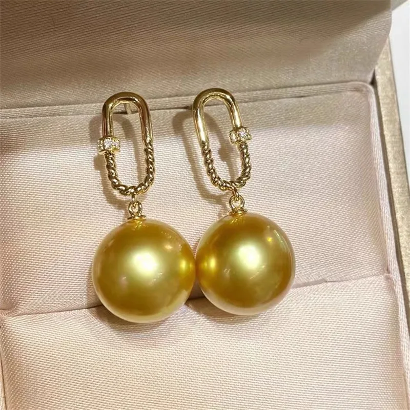 

AAAA 10mm Golden Pearl Earrings with various styles white pearl for banquets and weddings with fashion accessories 080922