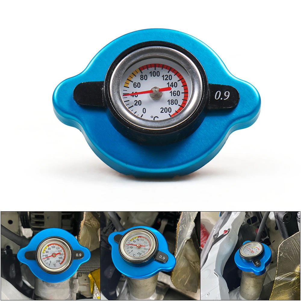 For Excavator Other Machinery Universal Thermo Radiator Cap Tank Cover With Water Temperature Gauge Utility Safe 0.9