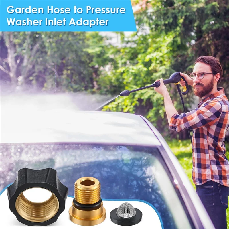 

A27F-Garden Hose Pressure Washer Adapter 3/4 Female To 3/8 Male Water Inlet For Simpson Clean Multiple Pumps
