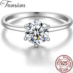 Trumium 0.5/1 Ct D Color Moissanite Ring For Women Diamond moissanite Rings s925 Silver Engagement Wedding Bands Fine Jewelry