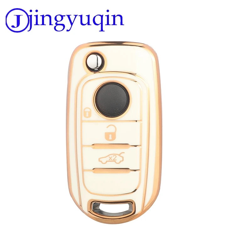 Jingyuqin NEW TPU Remote Car Key Case Fob For FIAT Tipo 500 Toro Cronos Egea 500X Strada Accessorie 3 Buttons