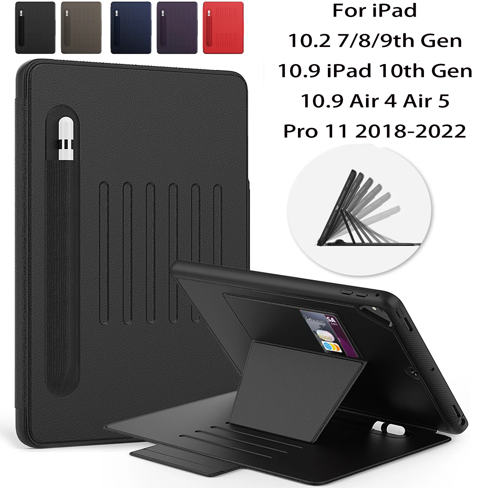 Etui na iPad Smart wake up dla iPad Pro 11 iPad 10th Gen Air 4 Air 5 10.9 iPad 10.2 7/8/9 Gen z miejscem na pióro PU etui ochronne