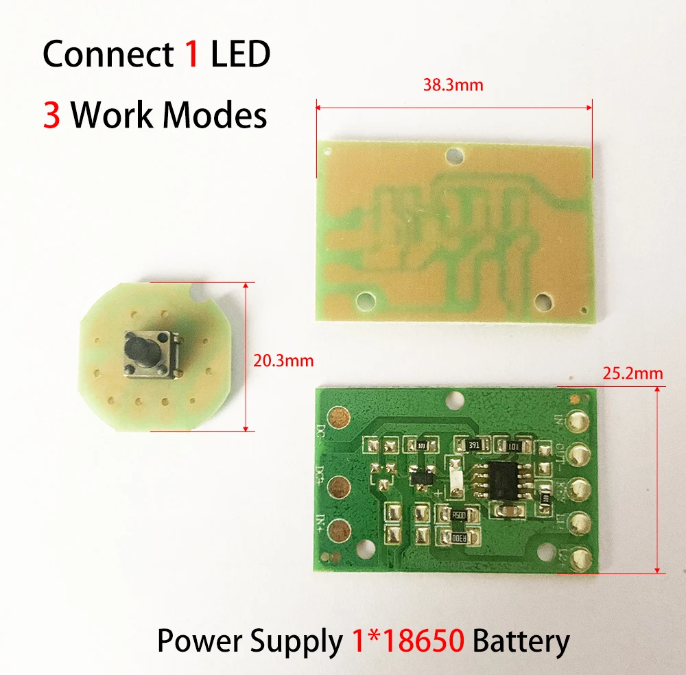 

8813 T6 / U2 / L2 Glare Light Control Circuit Board Flashlight Driver Board 3 Function 5 Function Gear Electric Plate