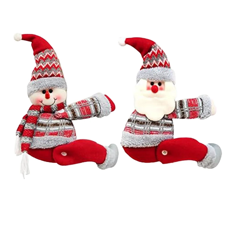 Set Of 2 Christmas Curtain Buckle Tieback,Cute Santa Snowman-Curtain Holdbacks Tiebacks,Christmas Holiday Decor For Home Durable